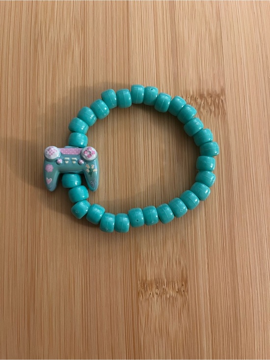 Jewelry - Turquoise Beaded Stretch Bracelet with Game Controller Charm